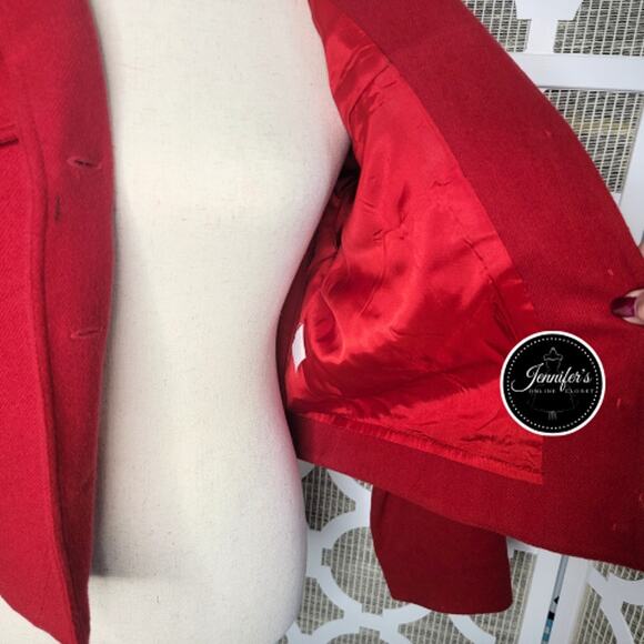 Clifford & Wills Women's Vintage Red Wood Cropped Blazer/Jacket Size 10 - Picture 6 of 11